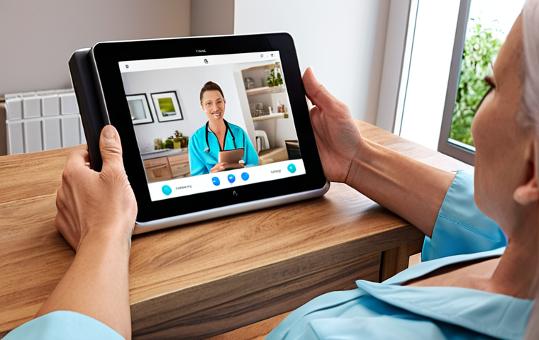 **

A person using a tablet to video chat with a health consultant. The scene should convey convenience and accessibility, perhaps showing the person relaxing at home. Emphasize personalized health plan creation based on individual needs and lifestyle. Modern, clean aesthetic.

**