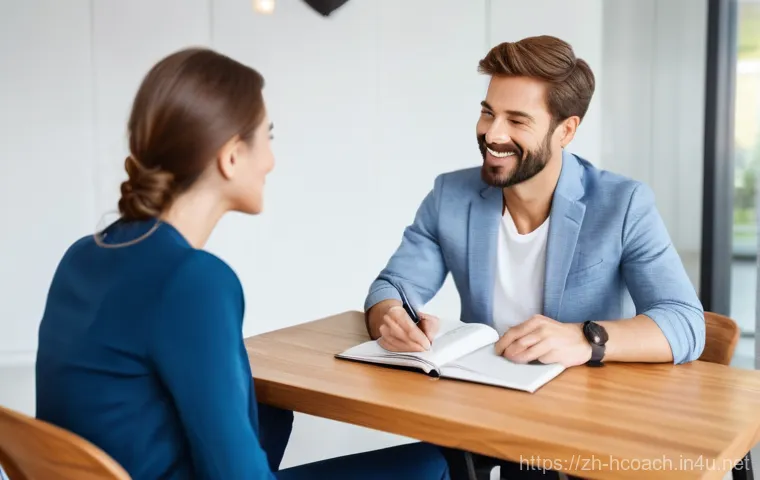 건강코칭과 연계된 건강 보험 제도 - **Prompt:** A friendly and professional female health coach, dressed in smart casual attire (e.g., b...