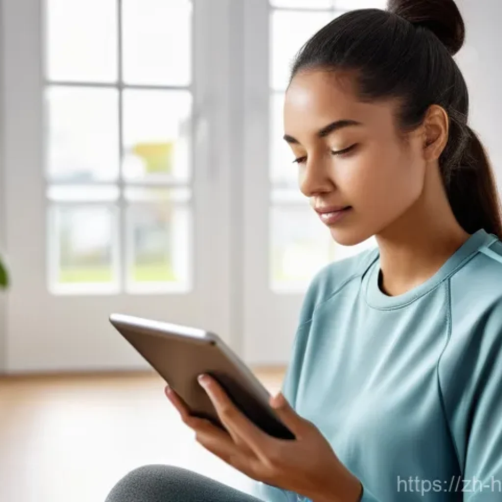 건강코칭 서비스의 성공 척도 - **Prompt:** A young, radiant woman, dressed in comfortable, stylish athleisure wear, is sitting in a...